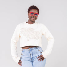 Delta Sigma Theta Cream on Cream Cropped Crewneck Sweater