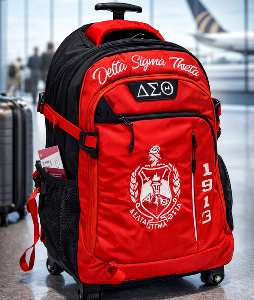 Delta Sigma Theta Embroidered Backpack/Trolley Bag