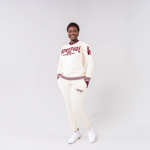 Delta Sigma Theta Fortitude Chenille Short/Jogger Set Cream Shirts Winters Industries by Fully Promoted Mesquite 