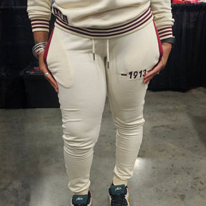 Delta Sigma Theta Fortitude Chenille Short/Jogger Set Cream