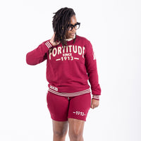 Delta Sigma Theta Fortitude Chenille Short/Jogger Set Crimson