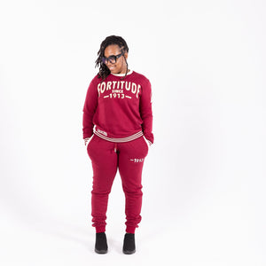 Delta Sigma Theta Fortitude Chenille Short/Jogger Set Crimson