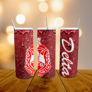 Delta Sigma Theta Glitter Tumbler