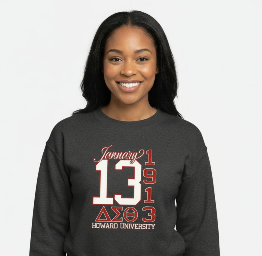Delta Sigma Theta January 13 Tee/Sweatshirt Shirts Winters Industries by Fully Promoted Mesquite S SWEATSHIRT Dark Gray