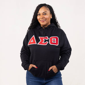 Delta Sigma Theta Letters Hoodie Shirts wintersindustries S Black 
