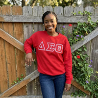 Delta Sigma Theta Letters Sweatshirt Shirts wintersindustries S Red 
