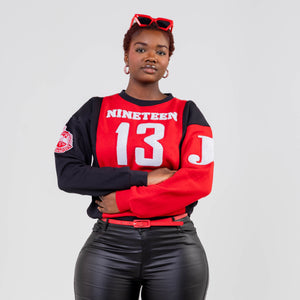 Delta Sigma Theta Nineteen 13 "J13" Chenille and Embroidered Sweatshirt (Red/White) Shirts Winters Industries by Fully Promoted Mesquite 