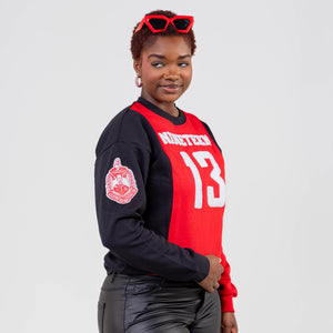 Delta Sigma Theta Nineteen 13 "J13" Chenille and Embroidered Sweatshirt (Red/White) Shirts Winters Industries by Fully Promoted Mesquite 