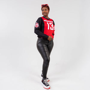 Delta Sigma Theta Nineteen 13 "J13" Chenille and Embroidered Sweatshirt (Red/White) Shirts Winters Industries by Fully Promoted Mesquite 