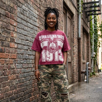 Delta Sigma Theta Oversized Acid Wash Box Tee Crimson Winters Industries 
