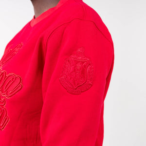Delta Sigma Theta Red on Red Cropped Crewneck Sweater Winters Industries 
