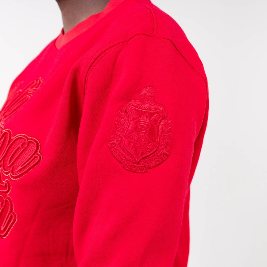 Delta Sigma Theta Red on Red Cropped Crewneck Sweater Winters Industries 