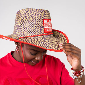 Delta Sigma Theta Straw Cowboy Hat with Strap Winters Industries 