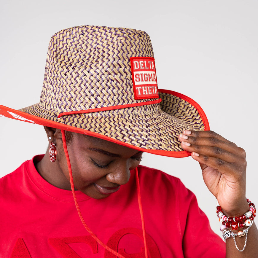 Delta Sigma Theta Straw Cowboy Hat with Strap Winters Industries 