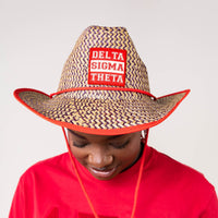 Delta Sigma Theta Straw Cowboy Hat with Strap Winters Industries 