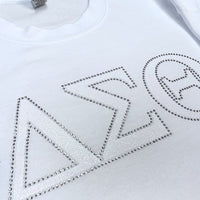 Delta Sigma Theta White Glitter Bling Letters White Sweatshirt