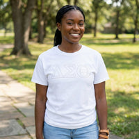 Delta Sigma Theta White Lace Letters White Tee/Sweatshirt WintersIndustries by Fully Promoted Mesquite Small Crew Neck 