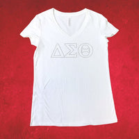 Delta Sigma Theta White Letters White Tee