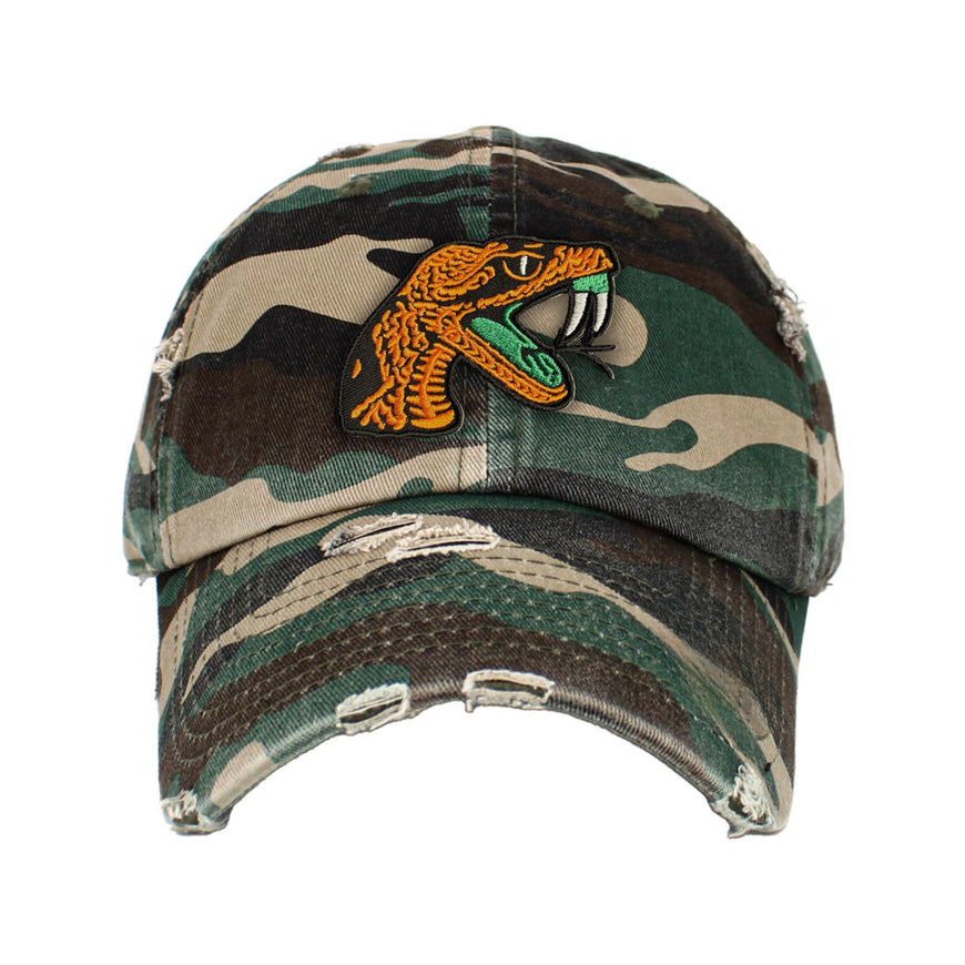 Florida A&M University (FAMU) HBCU Distressed Cap Winters Industries Camo 