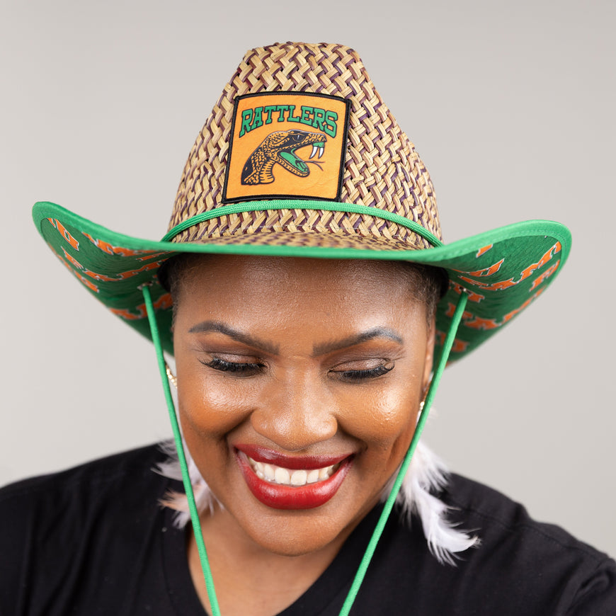 Florida A&M University (FAMU) Straw Cowboy Hat with Strap Winters Industries 