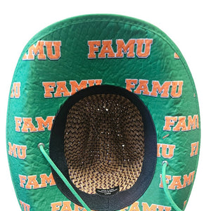 Florida A&M University (FAMU) Straw Cowboy Hat with Strap Winters Industries 