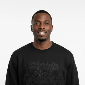 Florida A&M University HBCU Black on Black 3D Embroidery Crewneck Sweater Winters Industries 