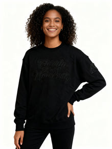 Florida A&M University HBCU Black on Black 3D Embroidery Crewneck Sweater