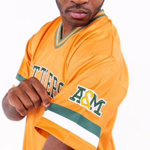 Florida A&M University HBCU Orange Embroidered Baseball Jersey