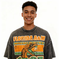 Florida A&M University Oversized Acid Wash Box Tee Winters Industries 