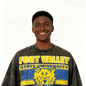 Fort Valley State University Oversized Acid Wash Box Tee Winters Industries 