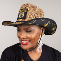 Grambling State University (GSU) Straw Cowboy Hat with Strap Winters Industries 