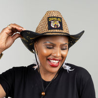 Grambling State University (GSU) Straw Cowboy Hat with Strap Winters Industries 