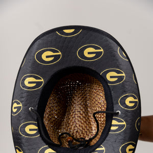 Grambling State University (GSU) Straw Cowboy Hat with Strap Winters Industries 