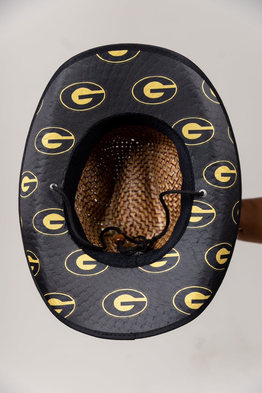 Grambling State University (GSU) Straw Cowboy Hat with Strap Winters Industries 