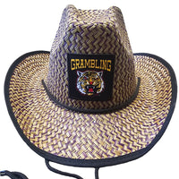 Grambling State University (GSU) Straw Cowboy Hat with Strap Winters Industries 