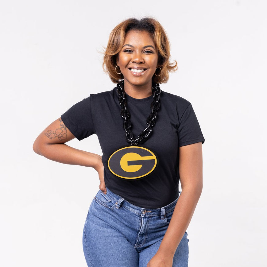Grambling State University HBCU Big Chain Necklace with 3D Foam Pendant