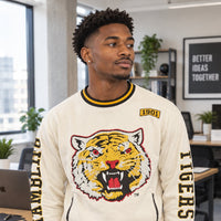 Grambling State University HBCU Cream 3D Embroidery Crewneck Sweatshirt Winters Industries 