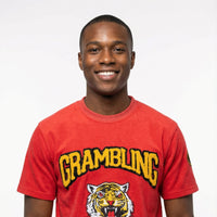 Grambling Tigers HBCU Embroidered and Distressed Twill Tee Red Winters Industries 