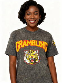 Grambling Tigers HBCU Embroidered and Distressed Twill Tee