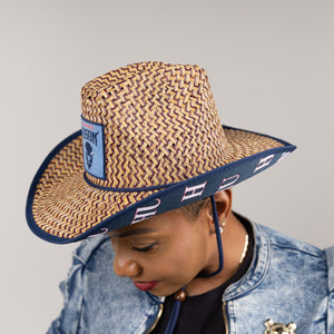 Howard University (HU) Straw Cowboy Hat with Strap Winters Industries 