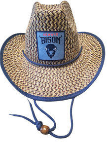Howard University (HU) Straw Cowboy Hat with Strap