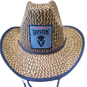 Howard University (HU) Straw Cowboy Hat with Strap Winters Industries 