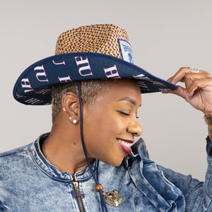 Howard University (HU) Straw Cowboy Hat with Strap Winters Industries 