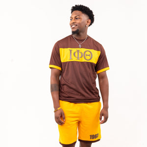 Iota Phi Theta Brown and Gold Color Block Short Set Winters Industries 