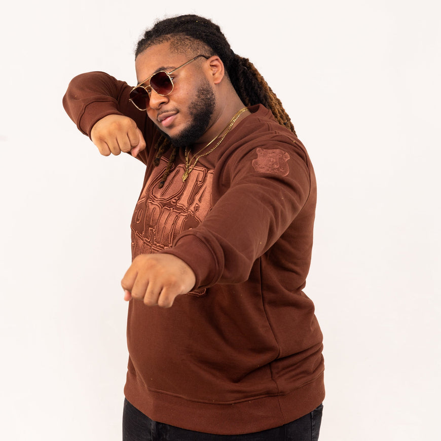Iota Phi Theta Brown on Brown Crewneck Sweater Winters Industries 
