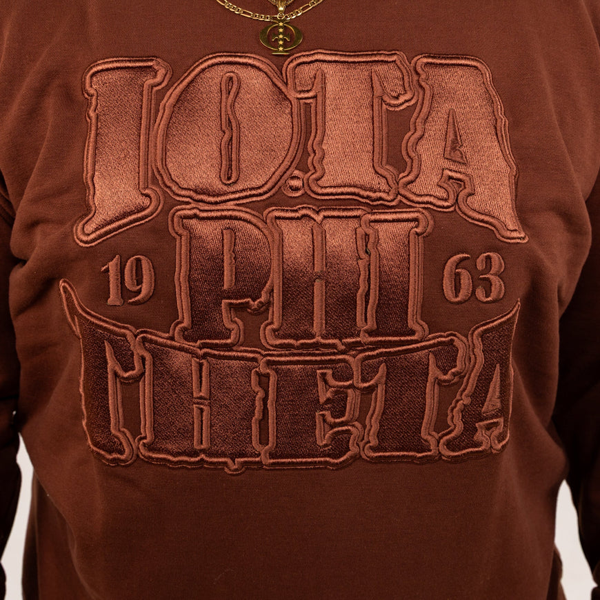 Iota Phi Theta Brown on Brown Crewneck Sweater Winters Industries 