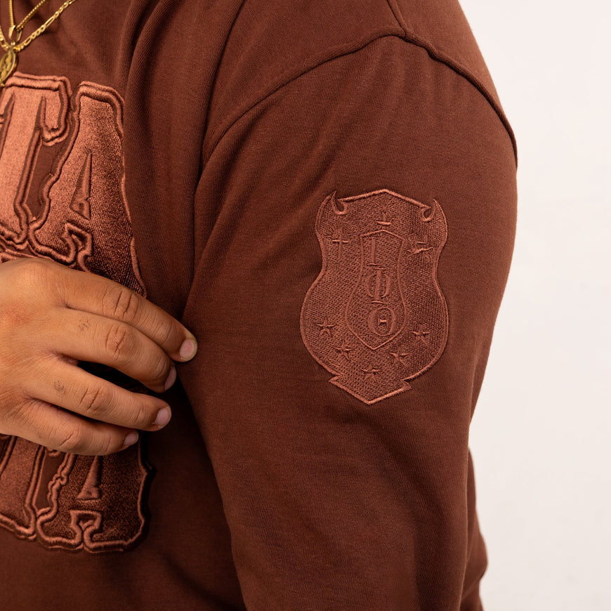 Iota Phi Theta Brown on Brown Crewneck Sweater Winters Industries 