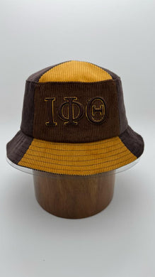 Iota Phi Theta Corduroy Bucket Hat with 3D Embroidered Letters
