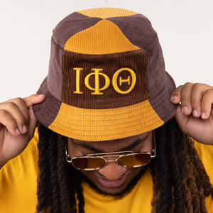 Iota Phi Theta Corduroy Bucket Hat with 3D Embroidered Letters Winters Industries 