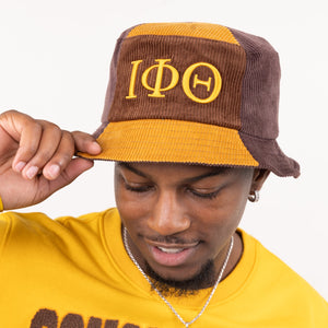 Iota Phi Theta Corduroy Bucket Hat with 3D Embroidered Letters Winters Industries 